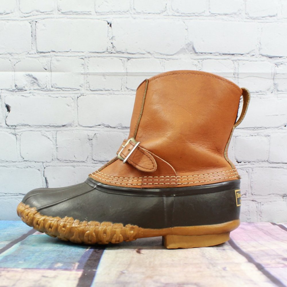 LL BEAN Lounger Leather Snow Bean Boots Size 7